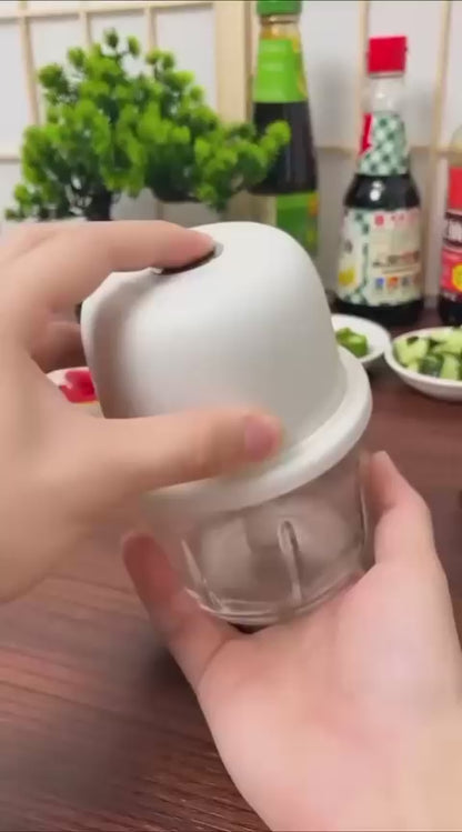 Electric Mini Food Chopper 250ml with Three Ultra Sharp Blades USB Rechargeable Wireless Speedy Food Processor Meat, Ginger, Spices, Garlic Portable Mini Chopper Machine Multipurpose with Premium Lithium Battery