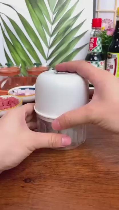 Electric Mini Food Chopper 250ml with Three Ultra Sharp Blades USB Rechargeable Wireless Speedy Food Processor Meat, Ginger, Spices, Garlic Portable Mini Chopper Machine Multipurpose with Premium Lithium Battery